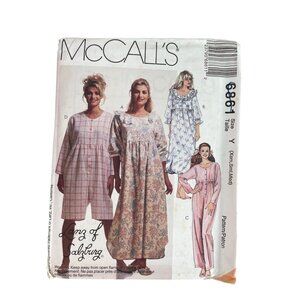 90s McCalls 6861 Misses Nightgown and Jumpsuit Pattern Size Y XS-Medium UNCUT